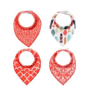 4-Pack Baby Bandana Bibs – Soft Cotton Triangle Drool & Burp Bibs