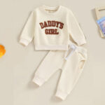Baby Girl’s 2-Piece Letter Print Sweater Set