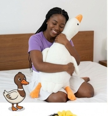 Cute Big White Geese Pillow Plush Toy